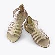 Fashion Light Gold Flats Sandals Womens Shoes