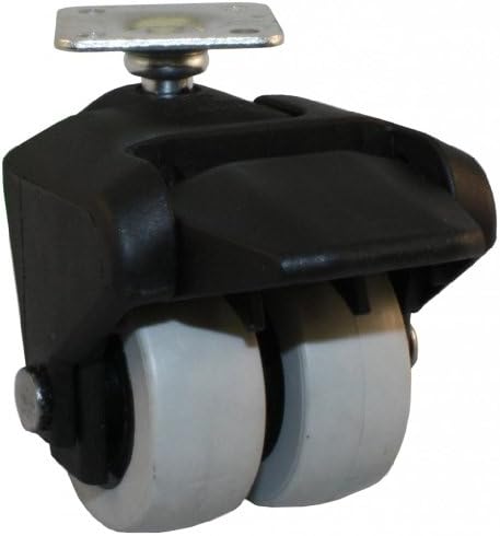 Jacob Holtz 205-2XTPR-00-WB X-Caster, low profile caster, thermoplastic rubber dual wheel small caster with brake (Set of 4)