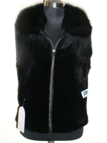 Sheared Beaver Vest w/Fox Collar