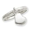 Sterling Silver Dangle Heart Ring