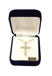 Pack of 2 Gold & Rhinestone Cross Pendant Necklaces