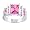 Princess CZ Pink Sapphire Diamond Silver Ring