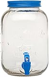 Aladdin Classic Glass Mason Dispenser 1 Gallon, Blue Isle