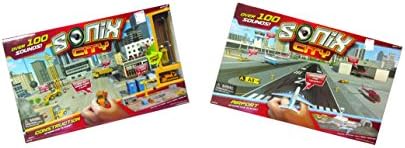 Sonix City Value Holiday Gift Set for Kids - 1 Airport Activity Playset - 1 Construction Activity Playset - Plus 2 Assorted Set of Stickers