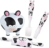 from Lets Make Kitchen Craft Lets Make Childrens Mixing Bowl and Mini Silicone Tool Gift Set Cow Patterned Model KCLMSETCOW