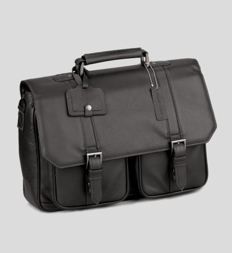 Autograph Leather Double Pocket Briefcase