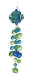 8 Blue & Green Peacock Christmas Ornament With Gem Tassel