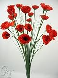 Review GT Decorations  / 4 Artificial Silk Flower Red Poppy Onion Grass Sprays from GT Decorations