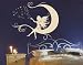 Best Quality Vinyl Wall Sticker Decals - Moon Fairy ( Size: 39in x 31in - Color: black ) - No: 2300