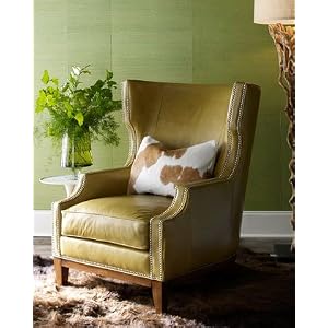 Massoud Green Leather Chair