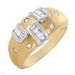 Ring With 0.60ctw Genuine Clean Diamonds Made in 18K Two tone Gold. Total item weight 6.4g (Size 6)