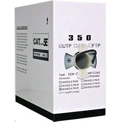 Cat5e, 350 Mhz, UTP, Gel Filled (Flooded Core), Direct Burial, 1000ft, Black, Bulk Ethernet Cable
