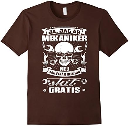 Men's Ja Jag Ar Mekaniker Nej Jag Fixar Inte Din Skit Gratis TShir Medium Brown
