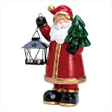 Homespun Santa Claus Holding Light Stand