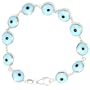 Sterling Silver Sky Blue Color Evil Eye Bracelet