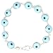 Sterling Silver Sky Blue Color Evil Eye Bracelet