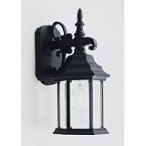 Barrington - 1 Light Small Outdoor Lighting Wall Lamp Fixture - Black - Clear Beveled Glass - B1265