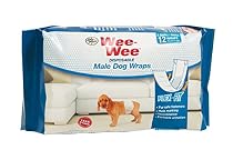 Wee-Wee Products Disposable Male Dog Wraps (12 Pack), X-Small/Small
