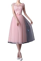 Natural   Waistline Lace-Up Tulle Bridesmaid Dress 