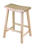 Winsome Wood 24 Saddle Seat Stool, Nat.