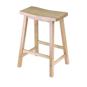 Winsome Wood 24 Saddle Seat Stool, Nat. by Winsome