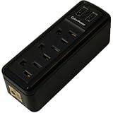 CyberPower TRVL918 Travel Surge Protector, 3-OUT, 2 USB Charging Ports, Flip Out Plug