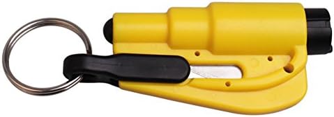 AVOSDER The Practical Original Keychain Car Jeep emergency Tool, Seat belt cutter + Car window breaker (Yellow)