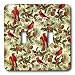 Lee Hiller Designs Holidays Christmas - Christmas Male and Female Cardinals, Holly and Pine Cones on