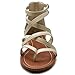 Ollio Women's Shoe Gladiator Strap Flat Zori Sandal