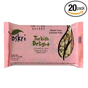 Oskri Honey Bar Turkish Delight, Gluten Free, 1.5-Ounce Bars (Pack of 20) by Oskri