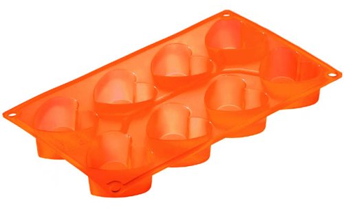 Le Creuset Cook 'n' Bake 8 Cup Heart Muffin Tray, Orange