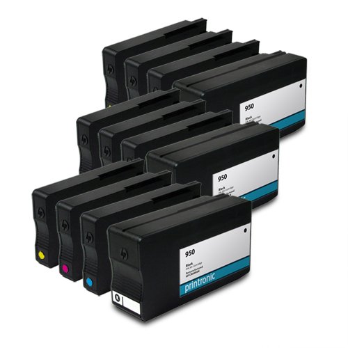 Printronic Remanufactured Ink Cartridge Replacement for HP 950 CN049AN ( Black,Cyan,Magenta,Yellow , 12-Pack )