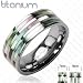 Solid Titanium with Triple Abalone Inlayed Ring