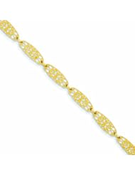 14K Gold Textured Bracelet 7.25 Inches