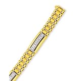 14k Yellow Mens Diamond Bracelet - 8.25 Inch