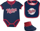 Minnesota Twins Infant Navy Triple Play 3-Pack Bib, Bootie, and Creeper Combo