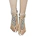 Runa Sea Bohemian Style Seed Bead Barefoot Sandals (White)