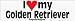 I Love My Golden Retriever - bumper stickers (Medium 10x2.8 in.)