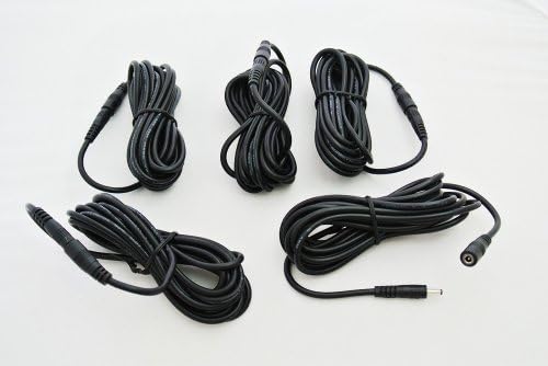 Universal Extensions Cable Compatible for Ip Camera Foscam Fi8910w Fi8916w Fi8905w Fi9821w Fi9820w Fi8918w Fi8904w Power Cord Ac Adapter 10ft-extension (Pack of 5-black) by toppartsonline