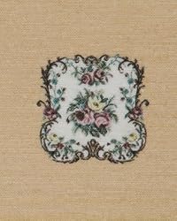 Miniature Tan Floral Needlework 2 by Lindee's Little Linens