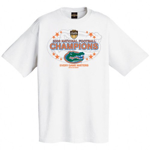 Buy Florida Gators 2006 BCS National Champions Then and Now White T-Shirt