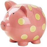 Elegant Baby Ceramic Polka Dot Piggy Bank Pink