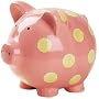 Elegant Baby Ceramic Polka Dot Piggy Bank Pink