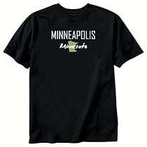 T-Shirt Black " Minneapolis City - Map State " Minnesota Usa City