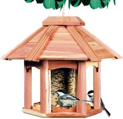 Childrens Toyshop  Outdoor Living : Perky Pet 50126 Songbird Pavilion Cedar Feeder, 4 lb capacity