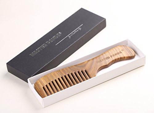 Master Panda® Handmade Natural Green Sandalwood Anti-static Hair Comb with Natural Wood Aromatic Scent for for Detangling Curly Hair and Gift MP1908