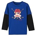 Toddler Boys' Paul Frank Long-sleeve 2fer Hockey Julius Tee - Blue