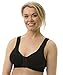 Carole Martin Full-Freedom Front Closure Wireless Cotton Bra-36 Black