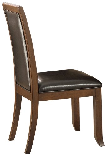 Homelegance Avalon Leather Dining Room Chair, Brown Cherry