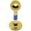 14 Gauge Yellow Blue Striped Titanium Labret Monroe